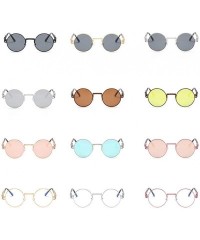 Round Womens Sunglasses Round Punk Fashion Sunglasses Small - Golden Frame+transparent Lens - CC18Q3MILCU $26.02