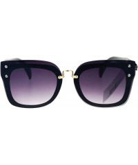 Square Rims Behind Lens Sunglasses Womens Square Designer Fashion Shades - Black (Smoke) - C81874W8372 $20.17