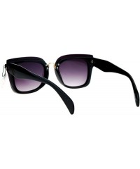 Square Rims Behind Lens Sunglasses Womens Square Designer Fashion Shades - Black (Smoke) - C81874W8372 $20.17