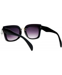Square Rims Behind Lens Sunglasses Womens Square Designer Fashion Shades - Black (Smoke) - C81874W8372 $21.00