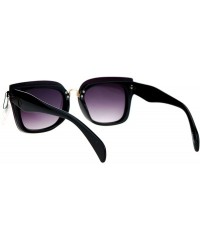 Square Rims Behind Lens Sunglasses Womens Square Designer Fashion Shades - Black (Smoke) - C81874W8372 $11.88