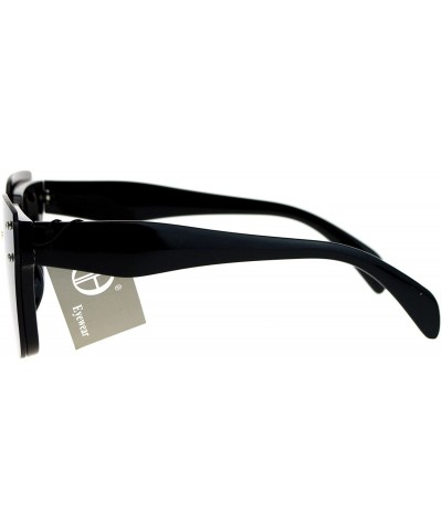 Square Rims Behind Lens Sunglasses Womens Square Designer Fashion Shades - Black (Smoke) - C81874W8372 $21.00