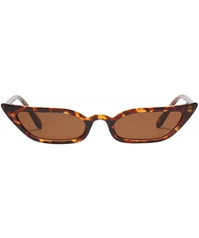 Square Retro Vintage Cateye Sunglasses for Women Clout Goggles Plastic Frame Glasses - Brown - CB190E9D6S9 $19.18