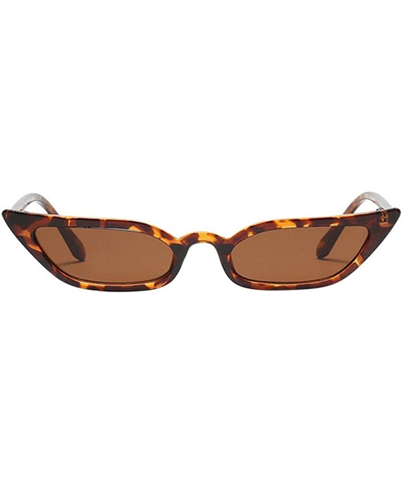 Square Retro Vintage Cateye Sunglasses for Women Clout Goggles Plastic Frame Glasses - Brown - CB190E9D6S9 $8.58