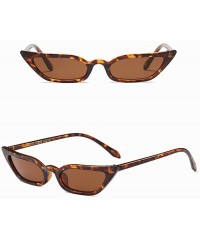 Square Retro Vintage Cateye Sunglasses for Women Clout Goggles Plastic Frame Glasses - Brown - CB190E9D6S9 $8.58