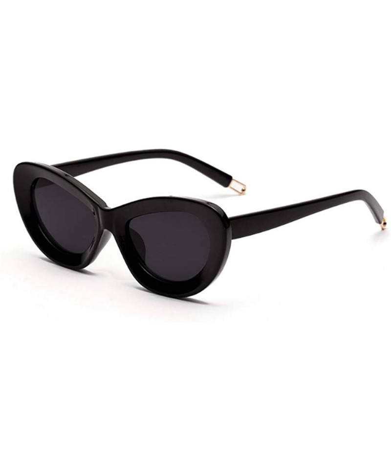 Cat Eye Retro Cat Eye Sunglasses Women Candy Colors Resin lens Glasses UV400 - Black - C618NIM70T4 $9.51