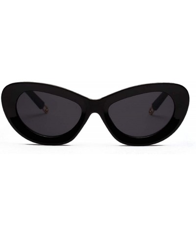 Cat Eye Retro Cat Eye Sunglasses Women Candy Colors Resin lens Glasses UV400 - Black - C618NIM70T4 $9.51