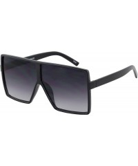 Sport Oversized Exaggerated Flat Top Huge SHIELD Square Sunglasses Colorful Lenses Fashion Sunglasses - Black - CY18HA6CH3N $...