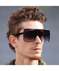 Sport Oversized Exaggerated Flat Top Huge SHIELD Square Sunglasses Colorful Lenses Fashion Sunglasses - Black - CY18HA6CH3N $...