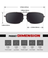 Goggle Polarized Sunglasses for Men Retro Classic Square Frame Shades SR003 - Z 4 Gun Grey Frame Black Lens - C118NWD2RIQ $15.95