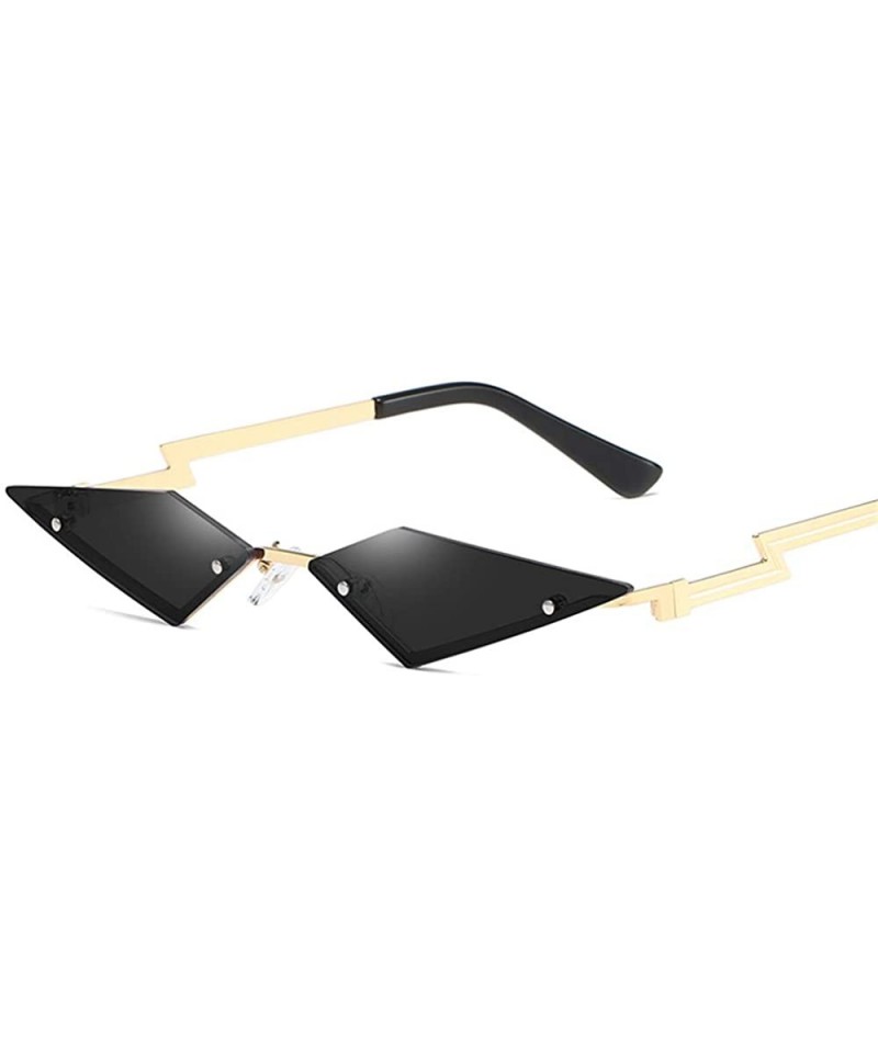 Rimless Small Rimless Cateye Party Sunglasses for small face - Flame Style Women Sun Glasses - C8194ORS5MG $12.01