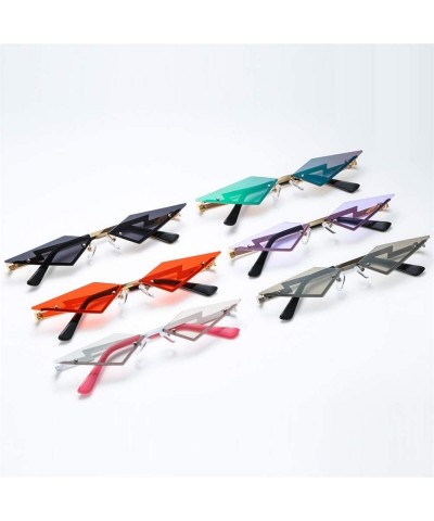 Rimless Small Rimless Cateye Party Sunglasses for small face - Flame Style Women Sun Glasses - C8194ORS5MG $12.01