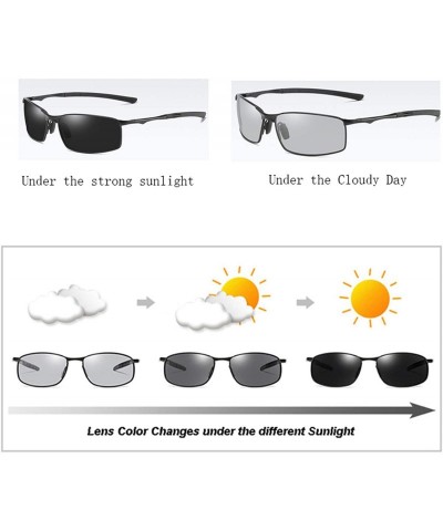 Sport Polarized Photochromic Sunglasses Mens Driving Glasses Male Driver Safty Goggles - Gray Photochromic - CK19856HL32 $23.83