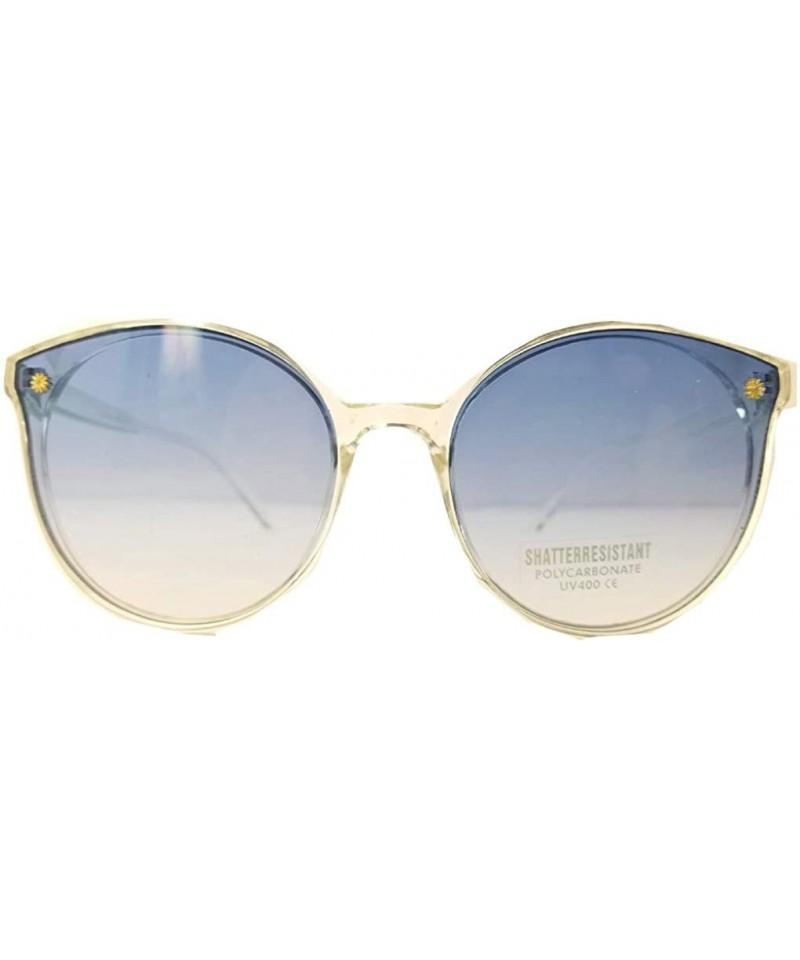 Cat Eye Vintage Fashion Cats Eye Wayfar Sunglasses for Men Women UV 400 - Blue - C9197SXCW9M $11.33