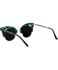 Butterfly Womens Cateye Butterfly Fashion Sunglasses Trending Flat Frame Mirror Lens - Blue Tort (Blue Mirror) - CP188TRN344 ...