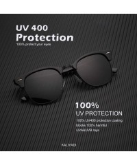 Rectangular Polarized Sunglasses for Men and Women Semi-Rimless Frame Driving Sun glasses 100% UV Blocking - CH18NX8UNCE $20.45