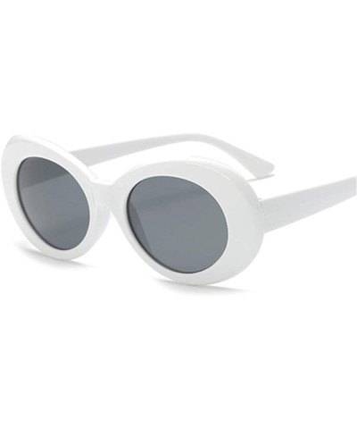 Round Vintage Sunglasses Driving Outdoor - Whiteblue - CX197TWWRST $26.63