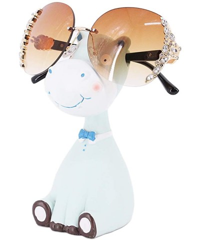 Square Sparkling Crystal Sunglasses UV Protection Rhinestone Sunglasses - Gold Frame Gradient Tawny Lens - CY199L24Y64 $28.34