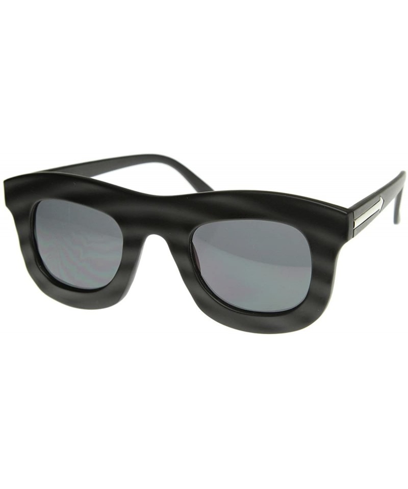 Aviator Stylish Unique Runway Fashion Bold Thick Frame Sunglasses (Matte Black) - CJ1191BURXV $20.57