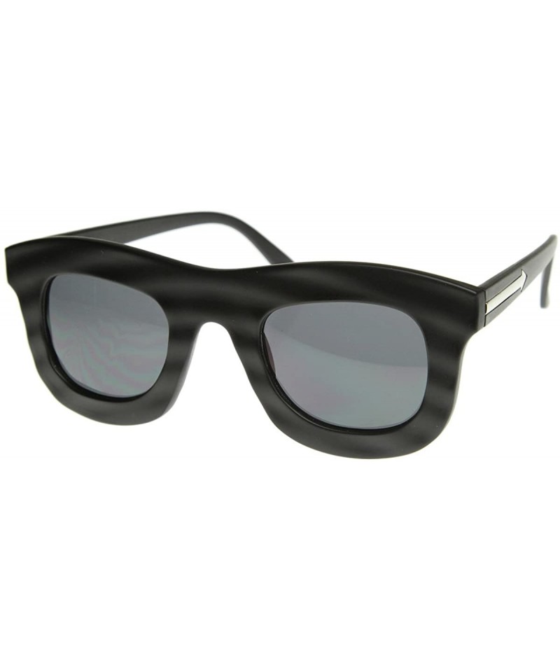 Aviator Stylish Unique Runway Fashion Bold Thick Frame Sunglasses (Matte Black) - CJ1191BURXV $10.97