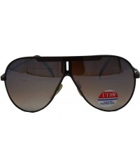 Square Vintage Aviator Style Men's and Women's Metal Frame Sunglasses- 70's and 80's Era - Brown - CM18YG9RG7K $20.27