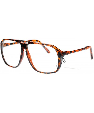 Oversized Nerdy Urkel Thin Plastic Vintage Retro Oversize Clear Lens Eye Glasses - Tortoise - CX11YWUQADB $7.69