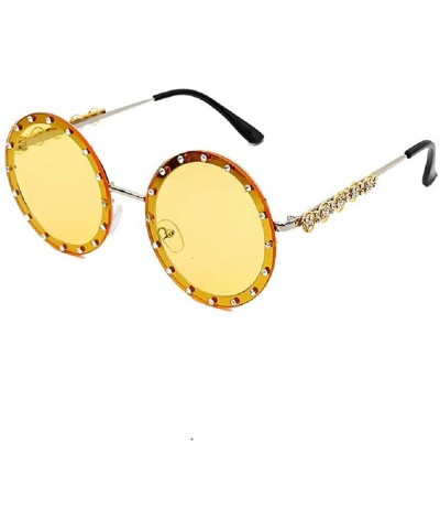 Round 2020 New Crystal Round Sunglasses Women Luxury Brand Diamond Vintage Sunglasses Metal Retro Female Eyewear UV400 - CK19...