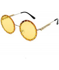 Round 2020 New Crystal Round Sunglasses Women Luxury Brand Diamond Vintage Sunglasses Metal Retro Female Eyewear UV400 - CK19...