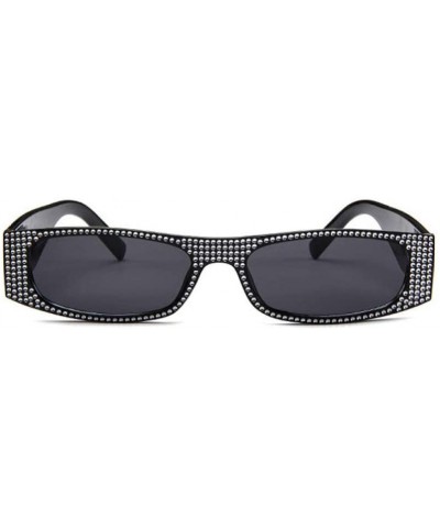 Square Rhinestone Sun Glasses Transparent Frame Women Square Sunglasses Sexy Sunglasses - Yellow - C918TZZHXC7 $15.27