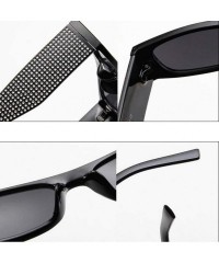 Square Rhinestone Sun Glasses Transparent Frame Women Square Sunglasses Sexy Sunglasses - Yellow - C918TZZHXC7 $15.27