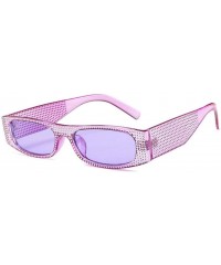 Square Rhinestone Sun Glasses Transparent Frame Women Square Sunglasses Sexy Sunglasses - Yellow - C918TZZHXC7 $15.27