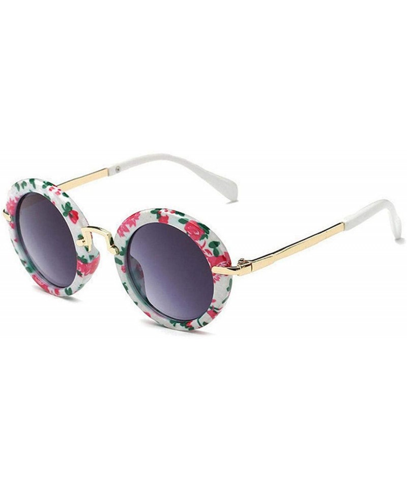 Goggle Round Lovely Kids Sunglasses Girls Goggle Protective Glasses Children Eyewear Oculos Accessories - Flower - CA198AIHWG...