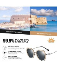 Square Women Square Polarized Sunglasses Oversized Driving Sun glasses For Ladies Travel Goggle UV400 - C1black - CZ199HO49LC...