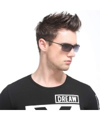Rimless Polarized Sports Sunglasses Day And Night Driving Glasses Metal Frame Al-Mg Glasses - Green - CZ18MGIGS9L $8.80