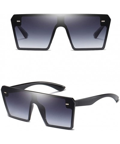 Square Fashion Sunglasses Oversized Protection - B - CC194YCTD28 $10.76