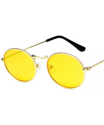 Oval Oval Sunglasses Women Men Retro Aolly Women Sun Glasses Men Ladies Eyewear 4 - 2 - C118XE0D5DE $7.72