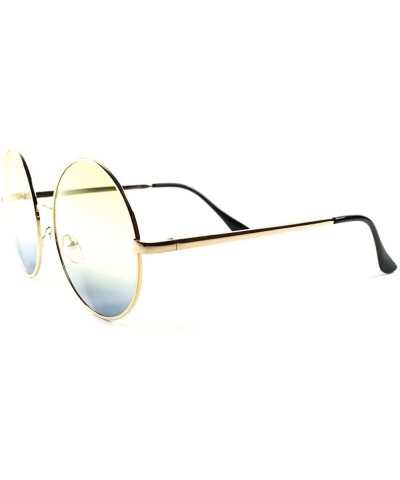 Round Two Tone Lens Vintage Retro Oversized Round Hot Womens Sunglasses - Gold 2 - CK189AMNU7U $13.37