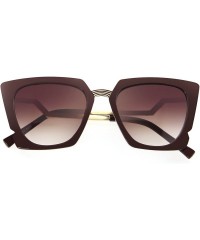 Rectangular Designer Oversized Men Women Sunglasses UV400 Protection 508 - Brown - C212FODNQY1 $33.02