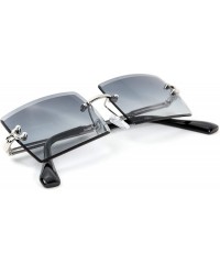 Rimless Men's Women's Rimless Dark Gray Rectangular Tint Polarized Buffs Sunglasses - CJ1900E3258 $17.67