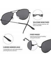 Aviator Aviator Sunglasses for Mens Womens Mirrored Sun Glasses Shades with Uv400 - Black Grey - CM18LDXT2N5 $9.05