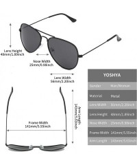 Aviator Aviator Sunglasses for Mens Womens Mirrored Sun Glasses Shades with Uv400 - Black Grey - CM18LDXT2N5 $9.05