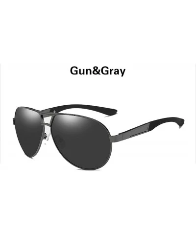 Goggle Men Glasses Polarized Sunglasses Male Driver's Goggles Mirror Sun Metal Frame - Gray Gray - CV199CH0ZK7 $54.71