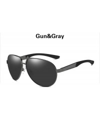 Goggle Men Glasses Polarized Sunglasses Male Driver's Goggles Mirror Sun Metal Frame - Gray Gray - CV199CH0ZK7 $29.84