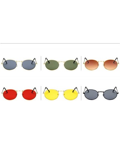 Oval Oval Sunglasses Women Men Retro Aolly Women Sun Glasses Men Ladies Eyewear 4 - 2 - C118XE0D5DE $18.01