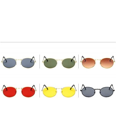 Oval Oval Sunglasses Women Men Retro Aolly Women Sun Glasses Men Ladies Eyewear 4 - 2 - C118XE0D5DE $7.72