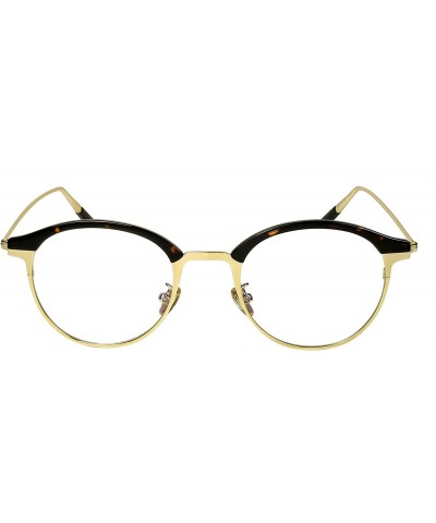 Oval Vintage Oval Round Keyhole Two-tone Frame w/Clear Lens EC51112 - Tortoise-gold Frame/Clear Lens - CI188AAQU6W $10.04