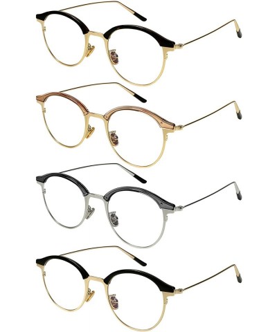 Oval Vintage Oval Round Keyhole Two-tone Frame w/Clear Lens EC51112 - Tortoise-gold Frame/Clear Lens - CI188AAQU6W $10.04