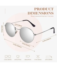 Round Classic Semi Rimless Half Frame Polarized Sunglasses for Men Women UV400 - 3 Silver Frame / Silver Lens - C118T737GYL $...