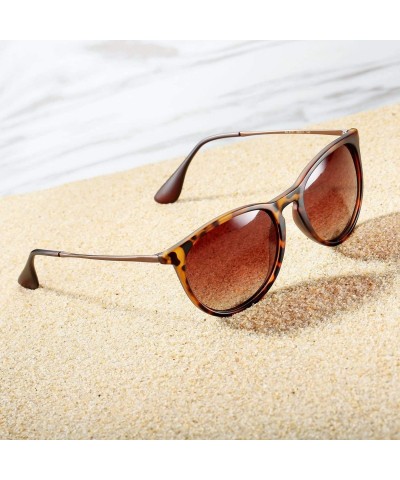 Round Polarized Sunglasses for Women Round Style 100% UV Protection Classic - C4196Y7HT94 $21.81