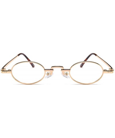 Round Unisex Vintage Oval Glasses Small Metal Frames Sunglasses UV400 - Glod White - CW18NL9ZGGX $9.08